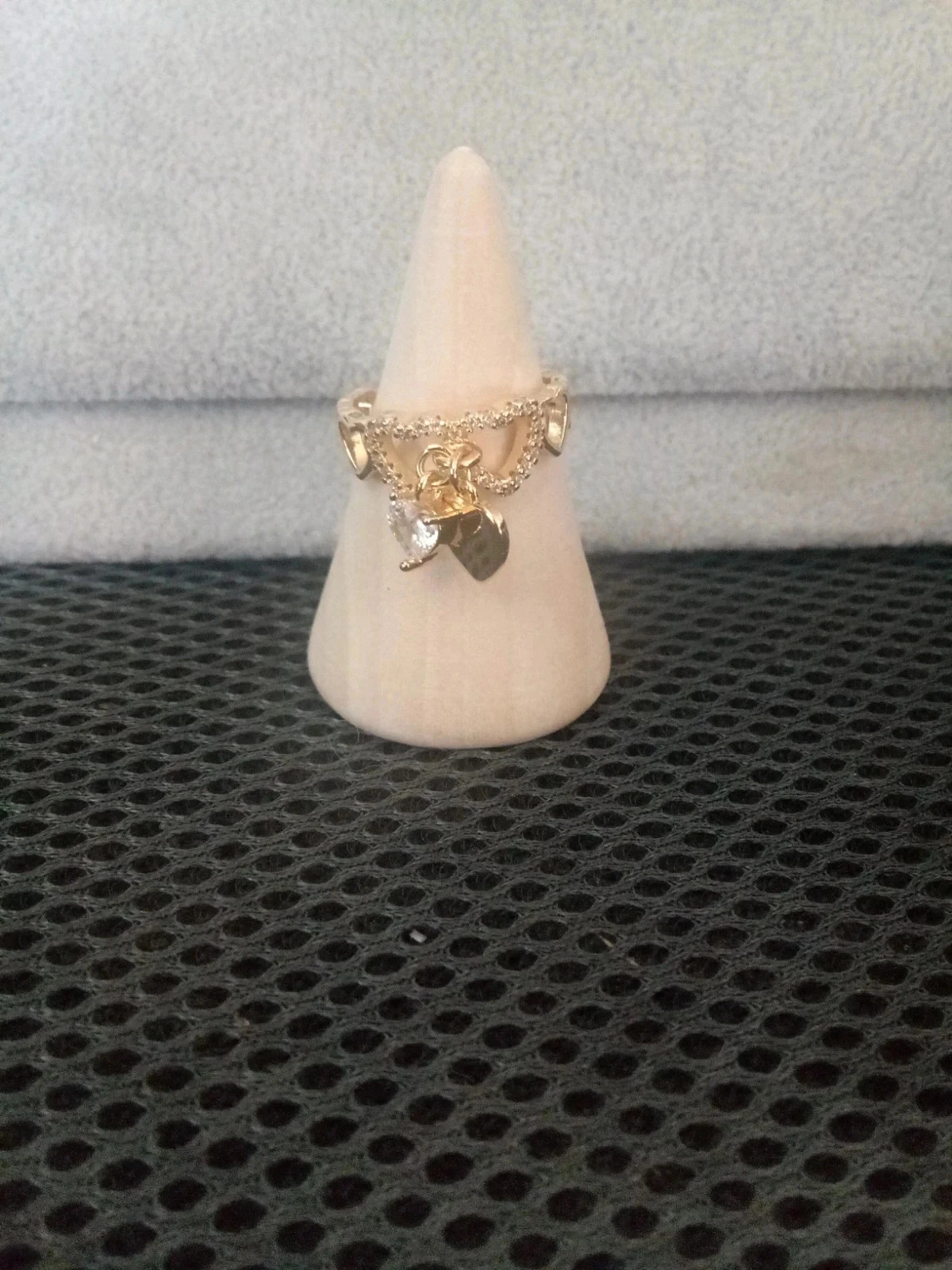 Bague pendentif coeur acier inoxydable – photo 2